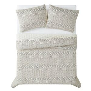 BROOKLYN LOOM NWT 2pc chase quilt set -cream/black -twin XL